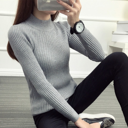 2016秋冬新款女装韩版半高领毛衣女打底衫套