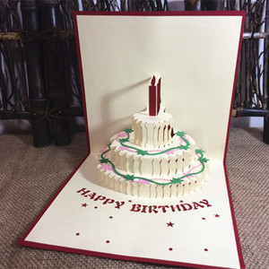 生日蛋糕 3d立体贺卡 生日礼物祝福纸雕贺卡