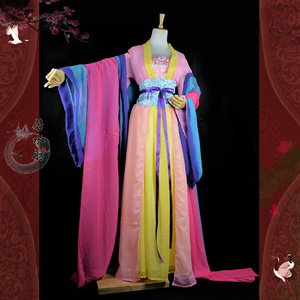 若水舫-方百花围棋少年古装cosplay女粉蓝服装