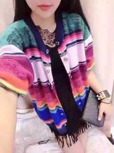 因心而动 超美彩虹糖果配色!反针织法 宽松彩色