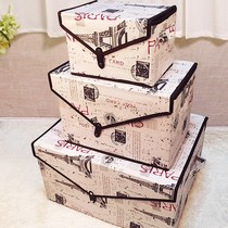 整理箱棉麻杂物内衣小号盒收纳整理箱衣物箱大号收纳布料盖有文胸