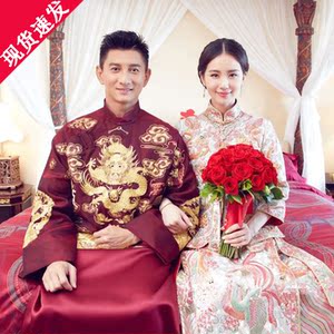 红色唐装婚礼服价格,红色唐装婚礼服专卖店,红